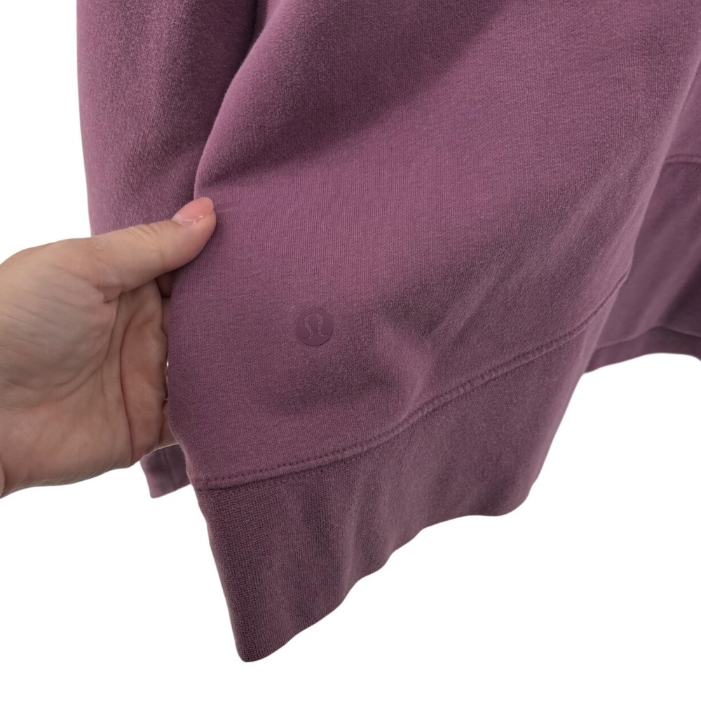 Lululemon Loungeful Hoodie Women 12 Vintage Plum Purple Fleece Pullover W3FSCS - Picture 3 of 6